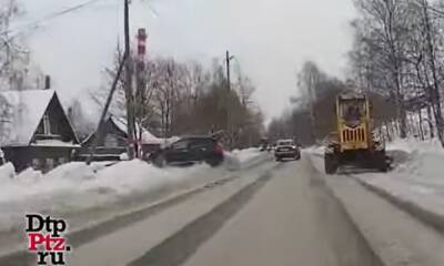В Петрозаводске автомобиль вылетел с дороги в сугроб и врезался в дерево - gubdaily.ru - Петрозаводск