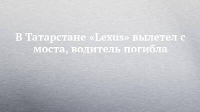 В Татарстане «Lexus» вылетел с моста, водитель погибла - chelny-izvest.ru - республика Татарстан - Альметьевск