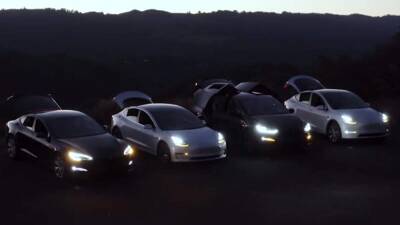 Электромобили Tesla устроили шоу под рок версию «Щедрика» (видео) - autonews.autoua.net