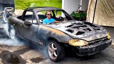 Посмотрите на очень стойкую Mazda Miata, которая сгорела в пожаре, но все еще ездит - motor.ru - Сша