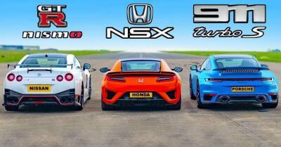 Дрэг-гонка: Honda NSX и Nissan GT-R против Porsche 911 - motor.ru