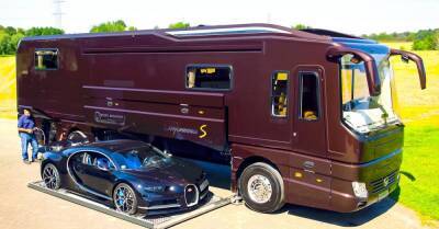 Посмотрите на роскошный автодом со встроенным гаражом для Bugatti Chiron - motor.ru - Германия