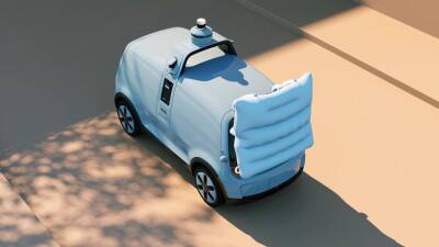 Посмотрите на беспилотный фургон Nuro с внешней подушкой безопасности для пешеходов - motor.ru - Сша - Google
