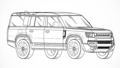 Удлиненный Land Rover Defender 130 раскрыли на патентных изображениях - motor.ru