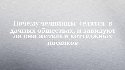 Почему челнинцы селятся в дачных обществах, и завидуют ли они жителям коттеджных поселков - chelny-izvest.ru