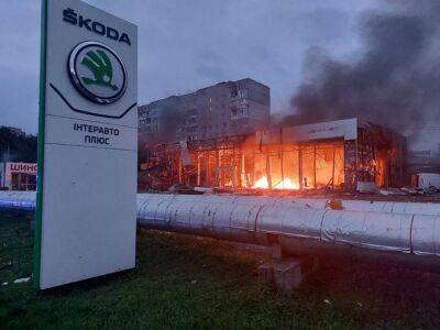 В результате ракетного удара по Запорожью разрушен дилерский центр Skoda (видео) - autocentre.ua - Украина - Запорожье - Мариуполь