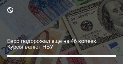 Евро подорожал еще на 46 копеек. Курсы валют НБУ - biz.liga.net - Украина