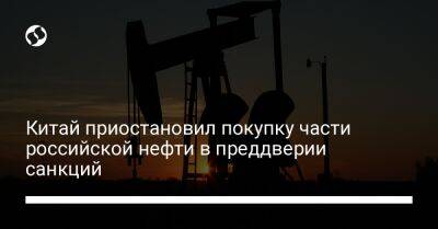 Китай приостановил покупку части российской нефти в преддверии санкций - biz.liga.net - Украина - Китай - Сша - Россия - Евросоюз - Индия