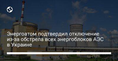 Энергоатом подтвердил отключение из-за обстрела всех энергоблоков АЭС в Украине - biz.liga.net - Украина