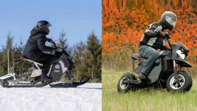В продаже появился электрический мотоцикл, превращающийся в снегоход - auto.24tv.ua