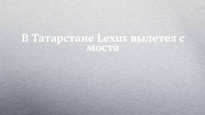 В Татарстане Lexus вылетел с моста - chelny-izvest.ru - республика Татарстан - Альметьевск