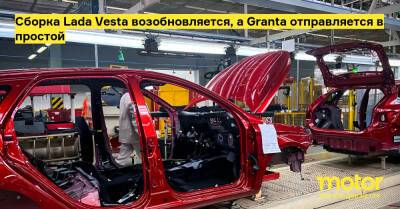 Сборка Lada Vesta возобновляется, а Granta отправляется в простой - motor.ru - Тольятти - Ижевск