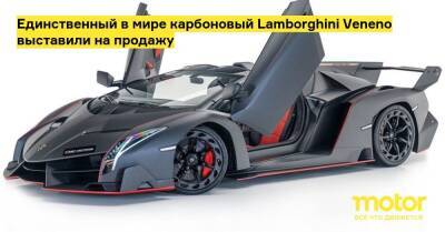 Единственный в мире карбоновый Lamborghini Veneno выставили на продажу - motor.ru