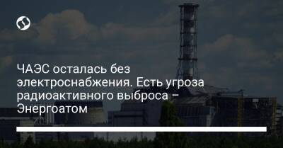 ЧАЭС осталась без электроснабжения. Есть угроза радиоактивного выброса – Энергоатом - biz.liga.net - Украина - Россия - Белоруссия - Славутич