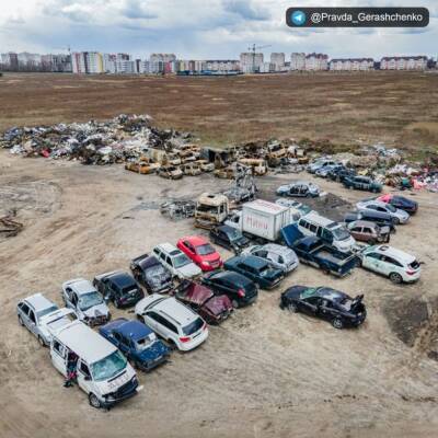 На видео показали кладбище автомобилей в Буче - autocentre.ua - Украина