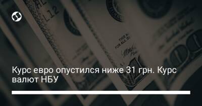 Курс евро опустился ниже 31 грн. Курс валют НБУ - biz.liga.net - Украина