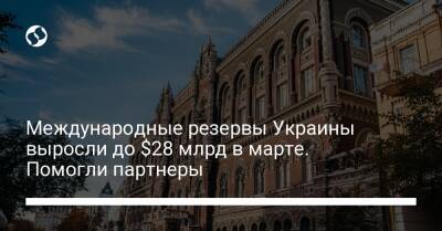 Международные резервы Украины выросли до $28 млрд в марте. Помогли партнеры - biz.liga.net - Украина - Евросоюз - с. 24 Февраля
