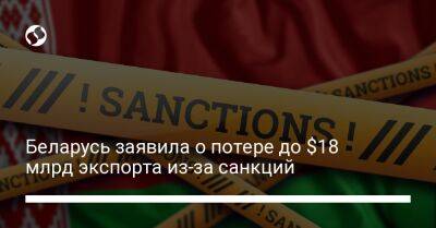 Беларусь заявила о потере до $18 млрд экспорта из-за санкций - biz.liga.net - Евросоюз - Белоруссия