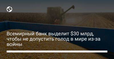 Всемирный банк выделит $30 млрд, чтобы не допустить голод в мире из-за войны - biz.liga.net - Украина - Россия