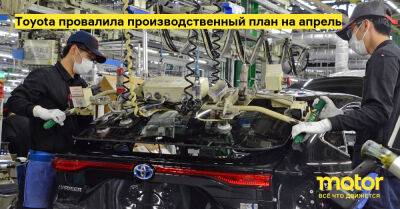 Toyota провалила производственный план на апрель - motor.ru - Китай