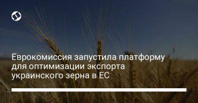 Еврокомиссия запустила платформу для оптимизации экспорта украинского зерна в ЕС - biz.liga.net - Украина
