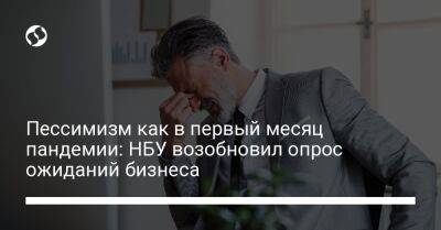 Пессимизм как в первый месяц пандемии: НБУ возобновил опрос ожиданий бизнеса - biz.liga.net - Украина - Россия