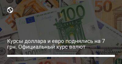 Курсы доллара и евро поднялись на 7 грн. Официальный курс валют - biz.liga.net - Украина