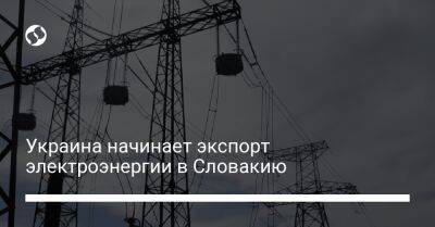 Украина начинает экспорт электроэнергии в Словакию - biz.liga.net - Украина - Словакия - Румыния
