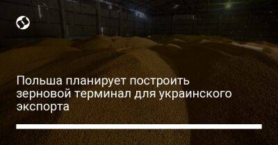 Польша планирует построить зерновой терминал для украинского экспорта - biz.liga.net - Украина - Польша - Гданьск
