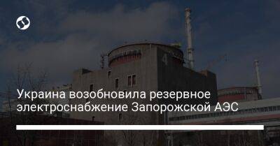 Украина возобновила резервное электроснабжение Запорожской АЭС - biz.liga.net - Украина