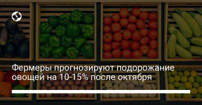 Денис Марчук - Фермеры прогнозируют подорожание овощей на 10-15% после октября - biz.liga.net - Украина