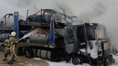 В рф сгорело два автовоза с новенькими Lada - auto.24tv.ua - Россия - Тольятти