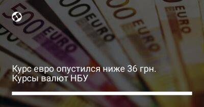 Курс евро опустился ниже 36 грн. Курсы валют НБУ - biz.liga.net - Украина