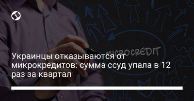 Украинцы отказываются от микрокредитов: сумма ссуд упала в 12 раз за квартал - biz.liga.net