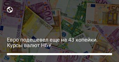 Евро подешевел еще на 43 копейки. Курсы валют НБУ - biz.liga.net - Украина