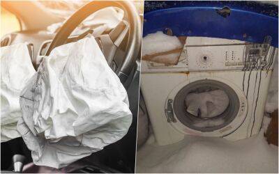 Что будет, если засунуть подушку безопасности в стиральную машину - zr.ru - Россия - Ивановская обл.