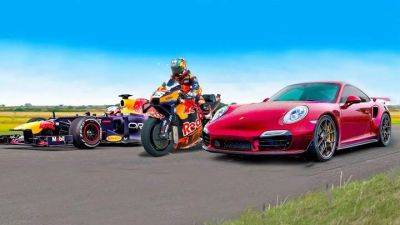 Porsche 911 против мотоцикла и болида Формулы 1: кто быстрее? - auto.24tv.ua