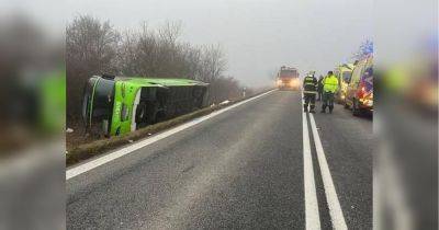 Автобус с десятками украинцев перевернулся на трассе в Словакии: есть пострадавшие (фото) - fakty.ua - Украина - Словакия