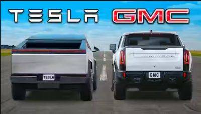 Tesla Cybertruck и GMC Hummer EV сравнили в заезде на четверть мили (видео) - autocentre.ua - Сша - штат Техас