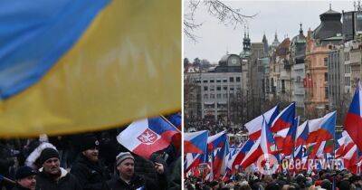 Вит Ракушан - В Чехии протестующие пытались снять флаг Украины с музея – что известно - obozrevatel.com - Украина - Москва - Россия - Чехия - Прага