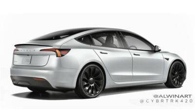 Обновленную Tesla Model 3 показали на первых рендерах - autocentre.ua