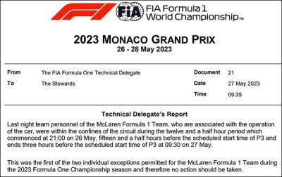 В McLaren нарушили правило комендантского часа - f1news.ru - Монако