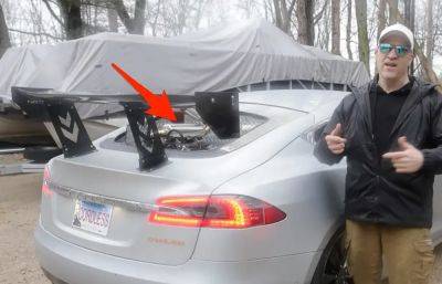 Ютубер создал гибридную Tesla Model S с дизельным двигателем в багажнике и пробегом без подзарядки до 2575 км - itc.ua - Украина