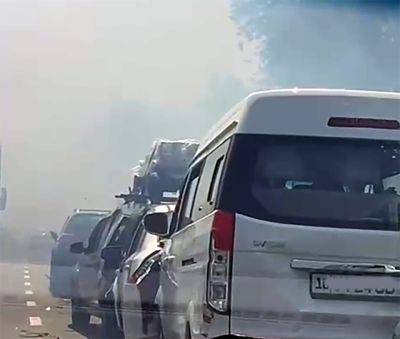 В Ташкентской области произошло массовое ДТП из-за дыма от горящей на полях травы. Видео - podrobno.uz - Узбекистан - Ташкент