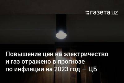 Повышение цен на электричество и газ отражено в прогнозе по инфляции на 2023 год — замглавы ЦБ - gazeta.uz - Узбекистан