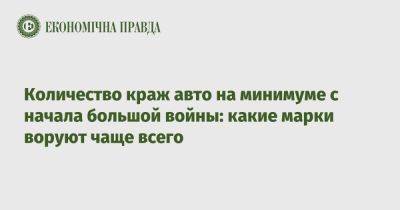 Количество краж авто на минимуме с начала большой войны: какие марки воруют чаще всего - epravda.com.ua - Киев - Украина - Херсонская обл. - Донецкая обл. - Волынская обл.