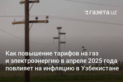 Как повышение тарифов на газ и электроэнергию в апреле 2025 года повлияет на инфляцию в Узбекистане - gazeta.uz - Узбекистан