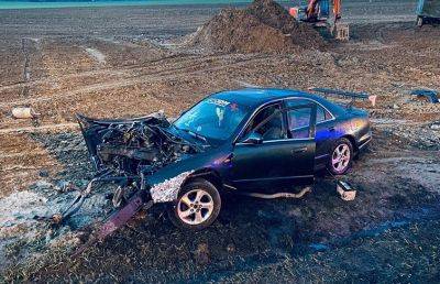 ДТП произошло на МКАД: автомобиль врезался в столб и загорелся - ont.by - Белоруссия