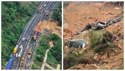 В Китае обвалилась скоростная автомагистраль: в пропасть улетело около 20 машин (фото) - autocentre.ua - Китай - Сша