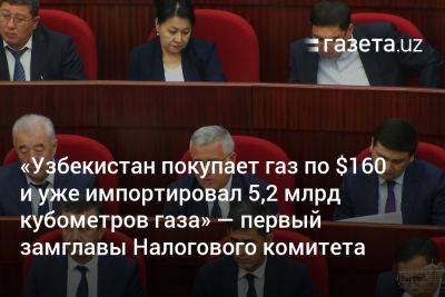 «Узбекистан покупает газ по 160 долларов и уже импортировал 5,2 млрд кубометров газа» — первый замглавы Налогового комитета - gazeta.uz - Узбекистан